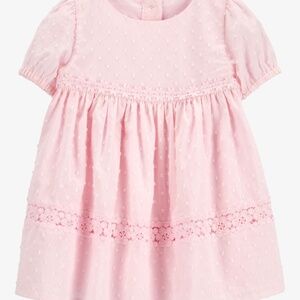 Baby Textured Babydoll Dress- Pink